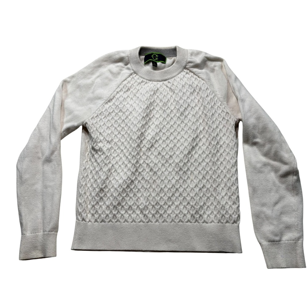 C. Wonder Womens Cotton Cashmere Blend Diamond Cable Knit Sweater Large #914